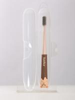 Y39 бежевый Зубная щетка в футляре Мишка