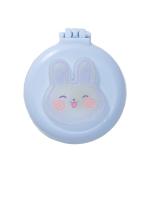 Y46 голубой Расческа складная с зеркалом Зайка