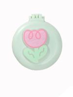 Y47 зеленый Расческа складная с зеркалом Цветочек