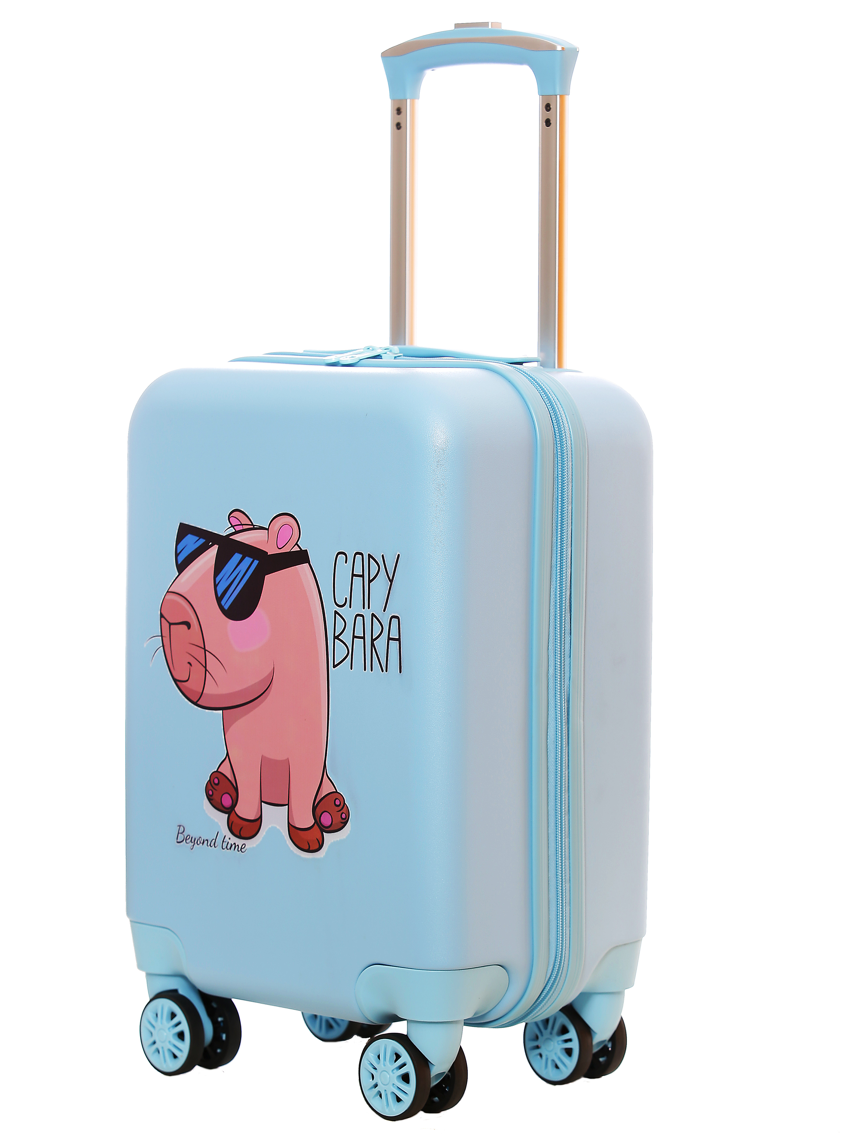 R135 голубой чемодан детский 18" Капибара