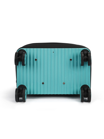 D06 черный чемодан детский 20" Череп-диджей