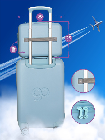 S01 голубой бьюти-кейс на чемодан бренда Beyond time 