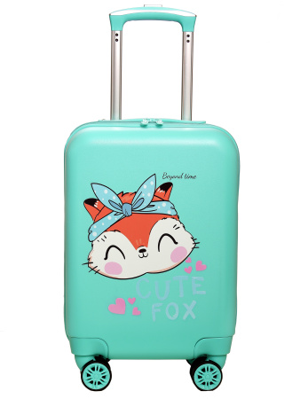 R126 зеленый чемодан детский Лисичка Fox
