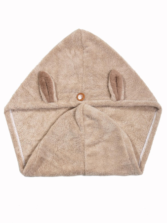 Y54 коричневый Полотенце для волос Зайка