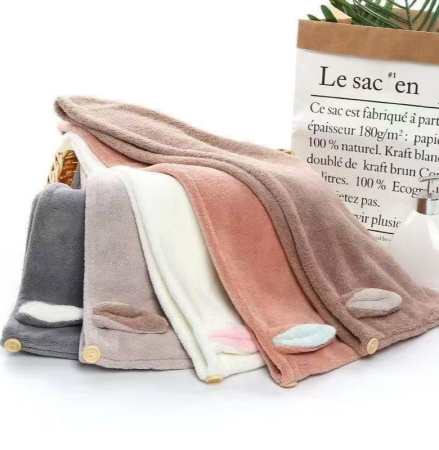 Y52 белый Полотенце для волос Зайка