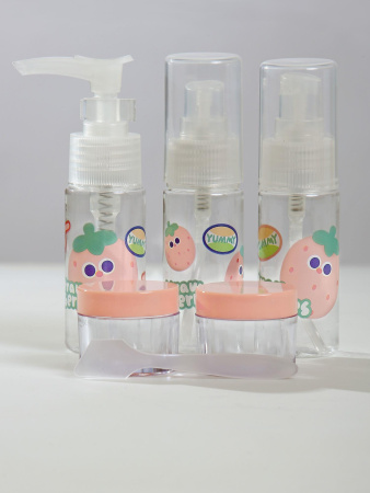 Y15 розовый Дорожный набор флаконов для путешествий детский Клубничка