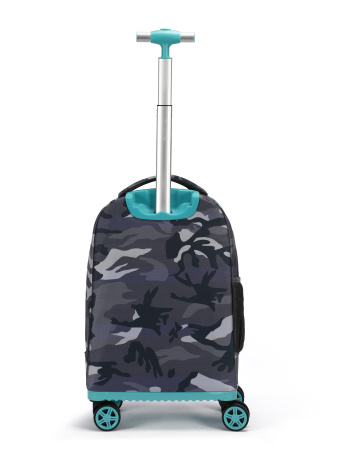 D04 серый чемодан детский 20" Камуфляж серый