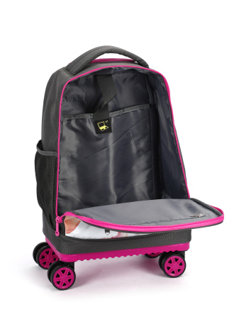 D03 серый чемодан детский 20" Девочка и щенок