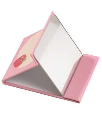 Y40 розовый Зеркало косметическое Клубничка