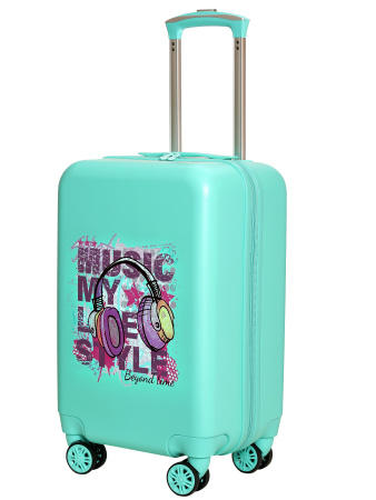 G210 зеленый чемодан детский Music