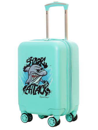R138 зеленый чемодан детский 18" Акула